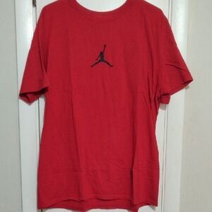 Jordan Men's Red Tee with Black Logo